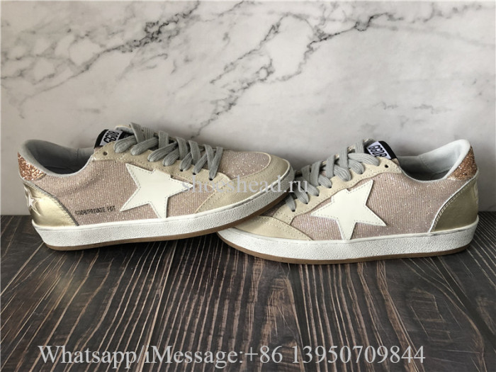 Golden Goose Ballstar Low Top Sneaker Natural Gold Grey