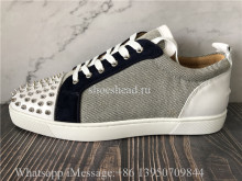 Christian Louboutin Flat Low Top Sneaker Blue Grey White