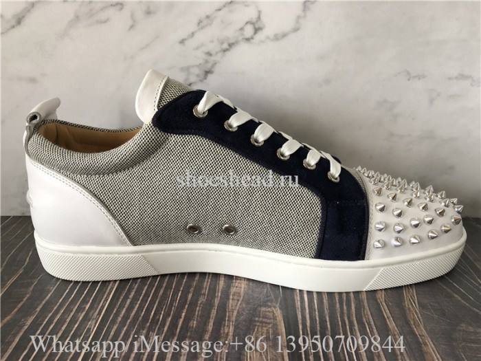 Christian Louboutin Flat Low Top Sneaker Blue Grey White