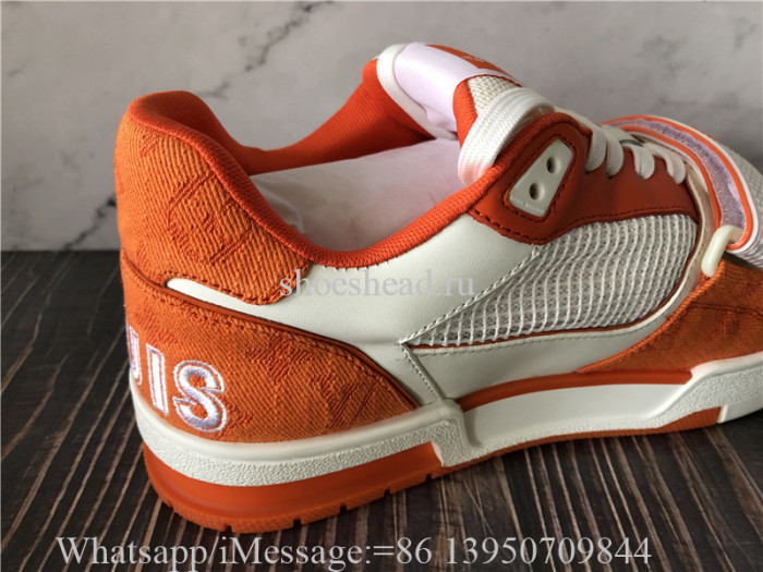 Louis Vuitton Trainer Orange Denim White