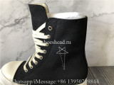 Rick Owens Black White Canvas High Boots