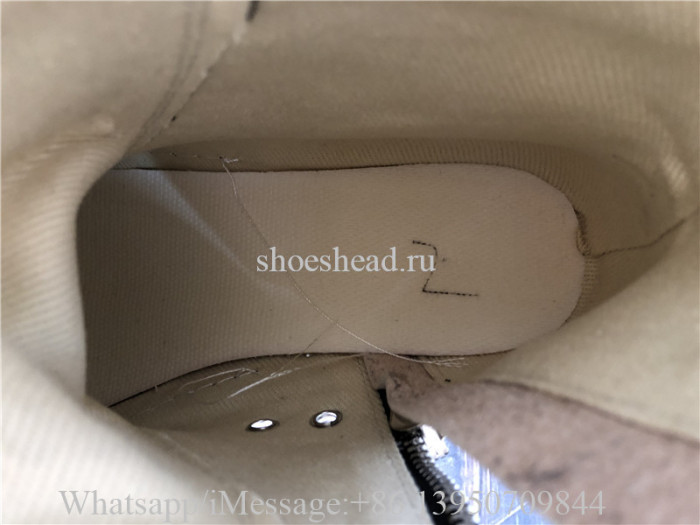 Rick Owens Black White Canvas High Boots