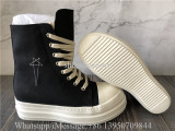 Rick Owens Black White Canvas High Boots