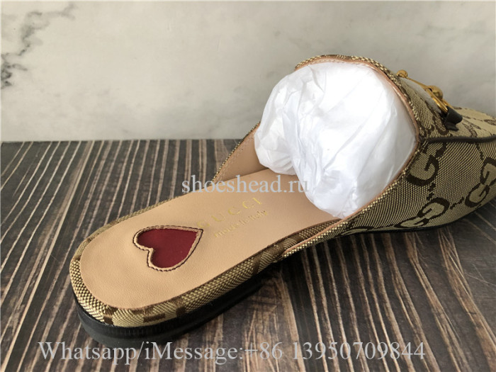 Gucci Princetown Canvas Slippers