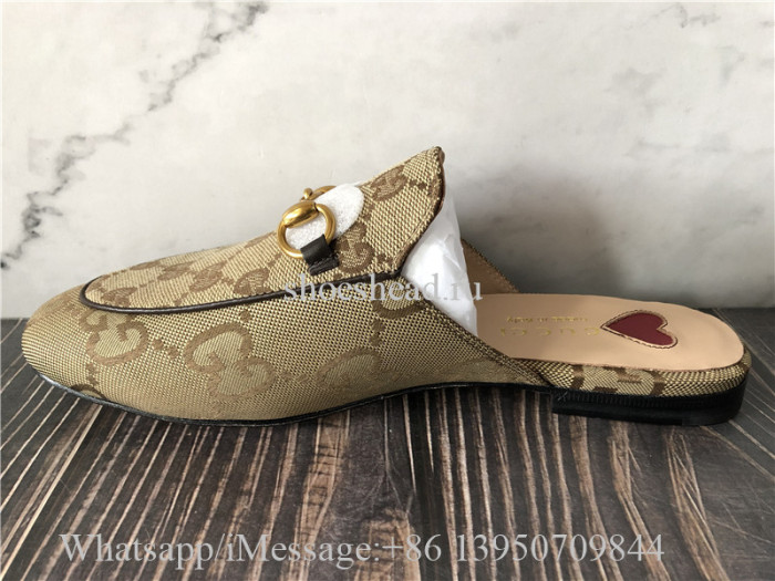 Gucci Princetown Canvas Slippers