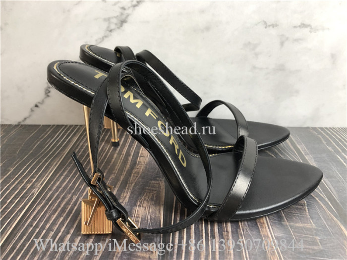 Tom Ford Leather Padlock Pointy Naked Sandal