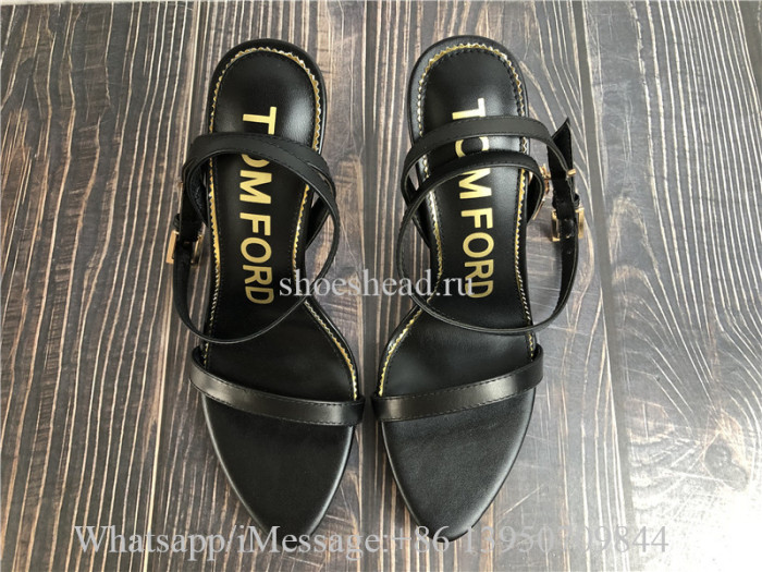 Tom Ford Leather Padlock Pointy Naked Sandal