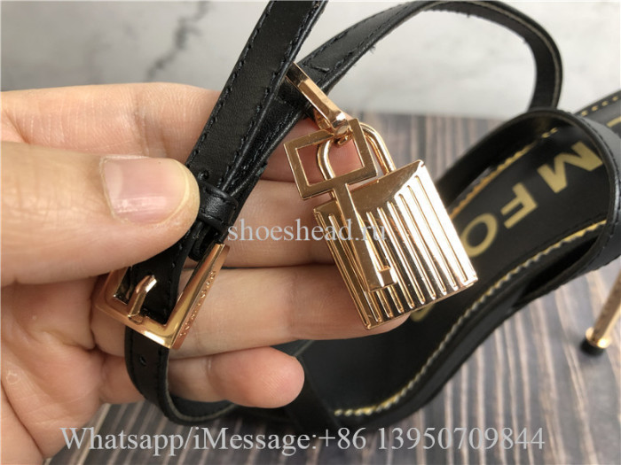 Tom Ford Leather Padlock Pointy Naked Sandal