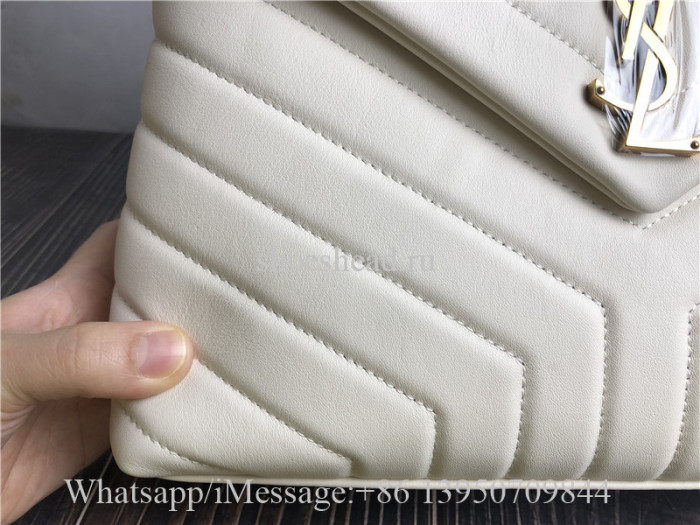 Original Saint Laurent Loulou Large Chain Bag In Quilted 'Y' Leather