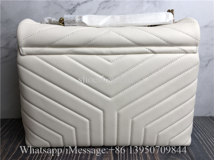 Original Saint Laurent Loulou Large Chain Bag In Quilted 'Y' Leather