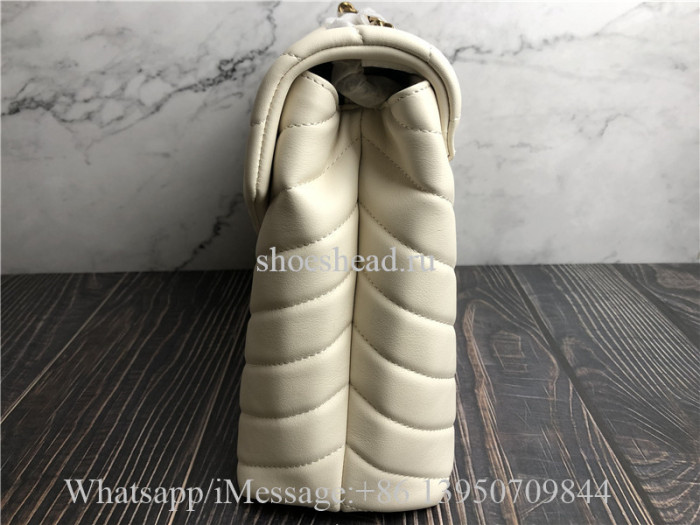 Original Saint Laurent Loulou Large Chain Bag In Quilted 'Y' Leather