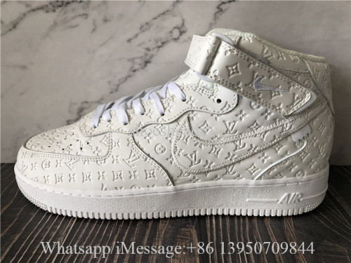 Off White x Nike Air Force 1 Mid Louis Vuitton Triple White