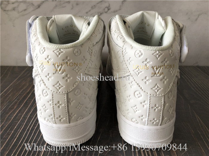 Off White x Nike Air Force 1 Mid Louis Vuitton Triple White