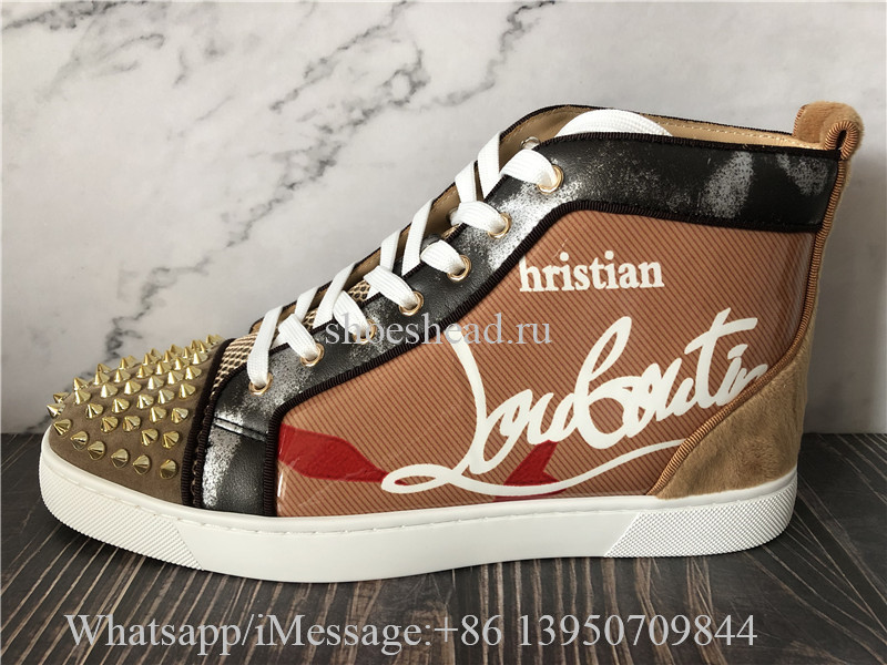 Christian Louboutin Flat Spike High Top Sneakers