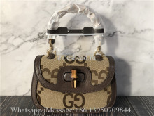 Original Gucci Bamboo 1947 Jumbo GG Small Top Handle Bag