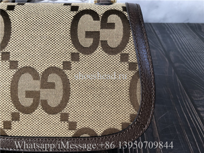 Original Gucci Bamboo 1947 Jumbo GG Small Top Handle Bag