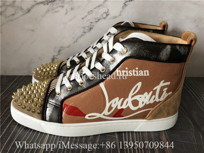 Christian Louboutin Flat Spike High Top Sneakers