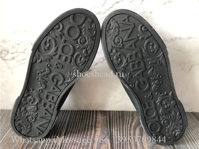 Super Quality Dolce & Gabbana Black Calfskin Nappa Portofino Sneakers