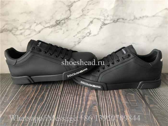 Super Quality Dolce & Gabbana Black Calfskin Nappa Portofino Sneakers