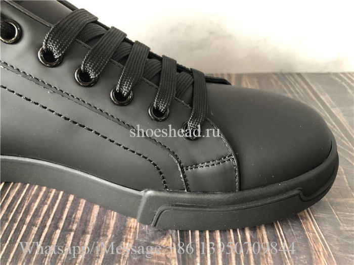 Super Quality Dolce & Gabbana Black Calfskin Nappa Portofino Sneakers
