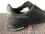 Super Quality Dolce & Gabbana Black Calfskin Nappa Portofino Sneakers