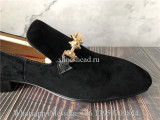 Christian Louboutin Equiswing Loafers Velvet Black