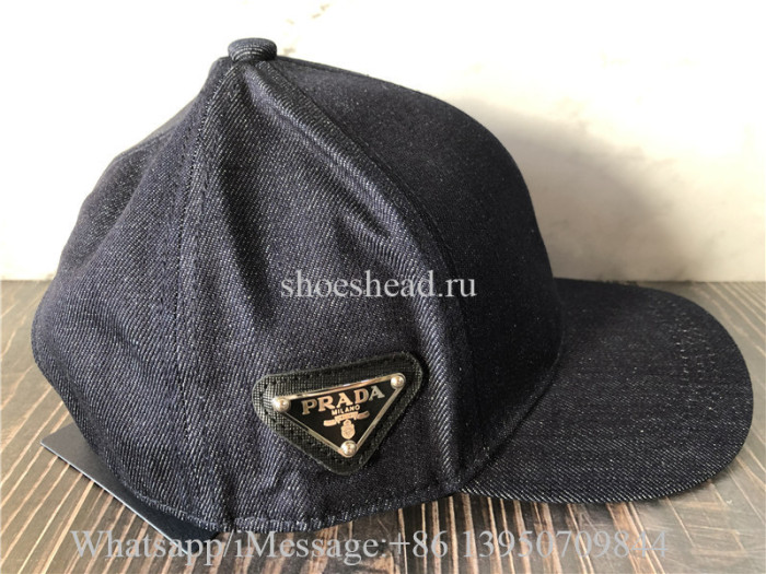 Prada Blue Denim Cap