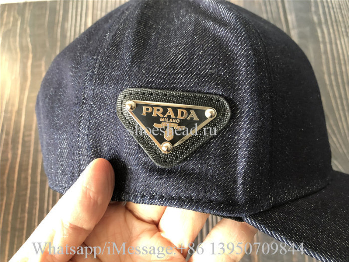 Prada Blue Denim Cap