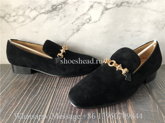 Christian Louboutin Equiswing Loafers Velvet Black