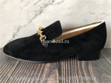 Christian Louboutin Equiswing Loafers Velvet Black