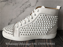 Christian Louboutin Spike High Top Sneaker Pure White
