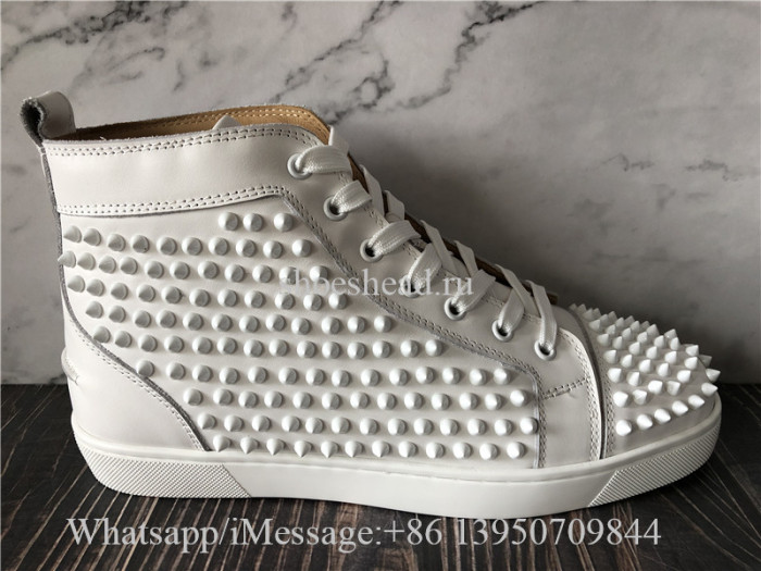 Christian Louboutin Spike High Top Sneaker Pure White