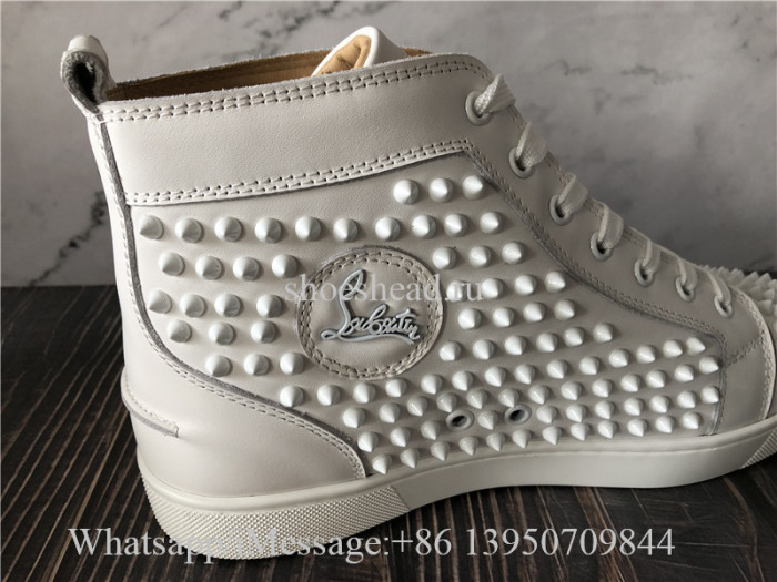 Christian Louboutin Spike High Top Sneaker Pure White