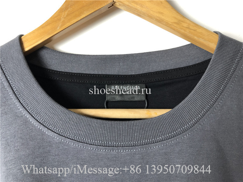 Balenciaga Grey Black Tee Shirt