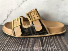 Fendi FF Jacquard Dual Buckle Slide Sandals