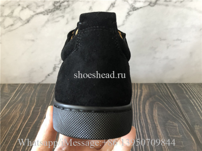 Christian Louboutin Flat Low Top Black Suede