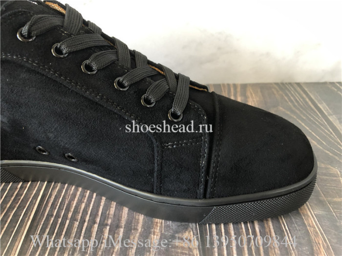 Christian Louboutin Flat Low Top Black Suede