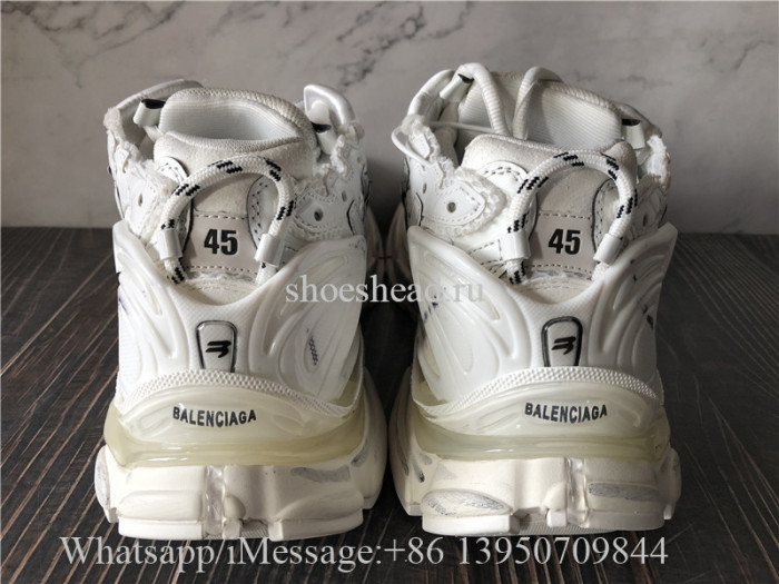 Balenciaga Runner Graffiti Sneaker In White And Black Mesh And Nylon