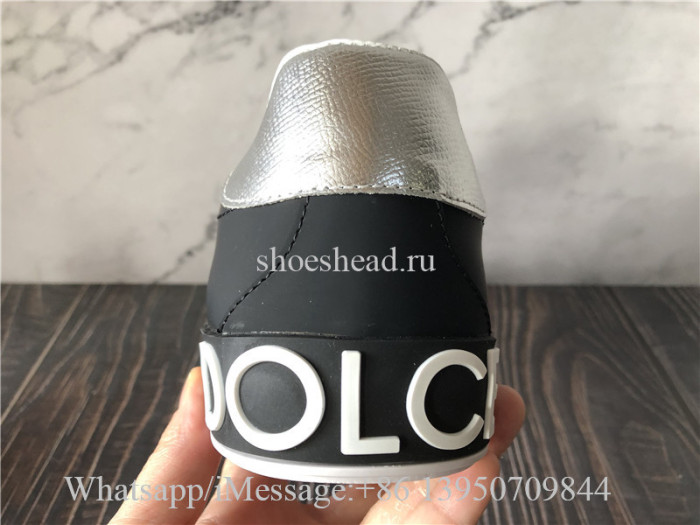 Dolce & Gabbana Leather Logo-Top Sneaker