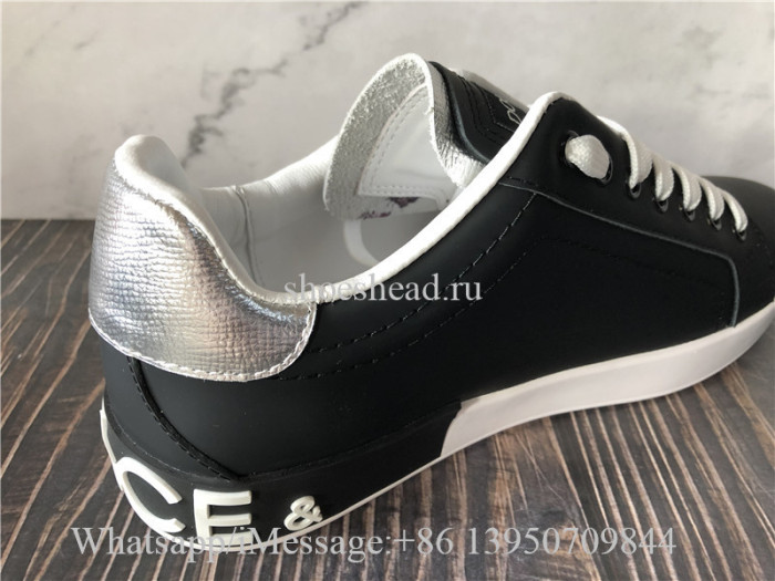 Dolce & Gabbana Leather Logo-Top Sneaker
