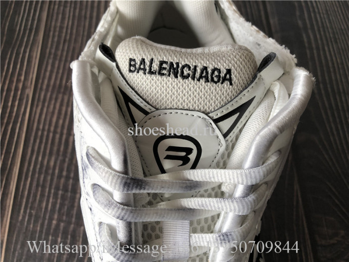 Balenciaga Runner Graffiti Sneaker In White And Black Mesh And Nylon