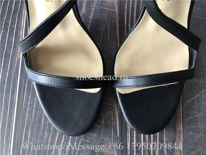 Christian Louboutin Rosalie 100mm Sandals Leather And PVC Black
