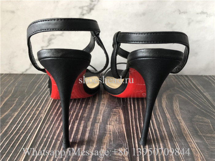 Christian Louboutin Rosalie 100mm Sandals Leather And PVC Black