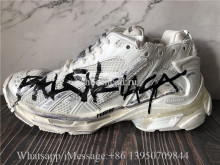 Balenciaga Runner Graffiti Sneaker In White And Black Mesh And Nylon