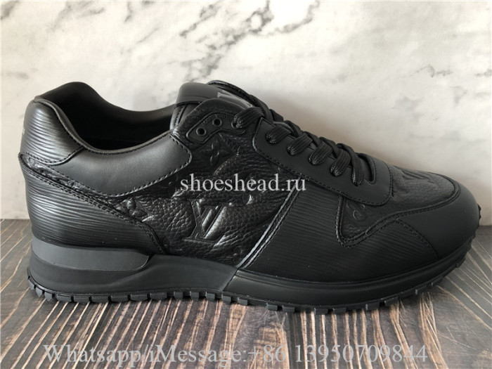 Louis Vuitton Run Away Sneaker Monogram Embossed Leather Black