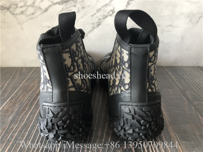 Dior Essentials Diorizon Ankle Boot Beige Black Dior Oblique Jacquard and Black Rubber