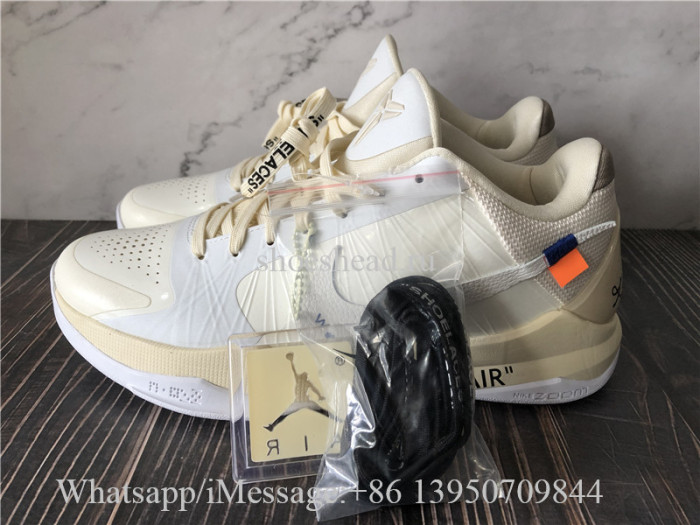Off White x Nike Kobe 5 Protro Undefeated Rice White