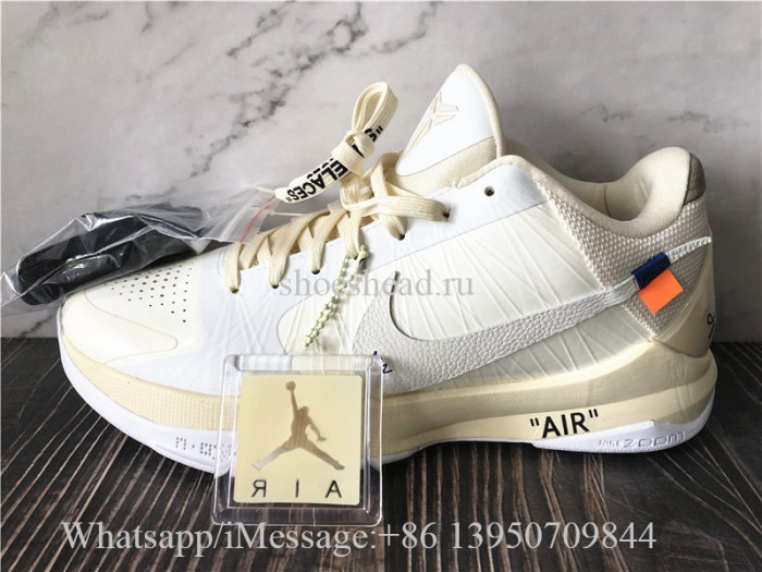 Off White x Nike Kobe 5 Protro Undefeated Rice White