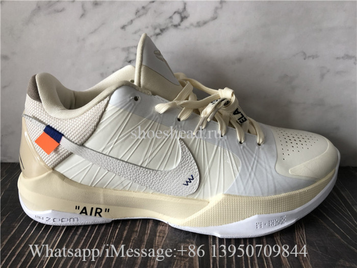 Off White x Nike Kobe 5 Protro Undefeated Rice White