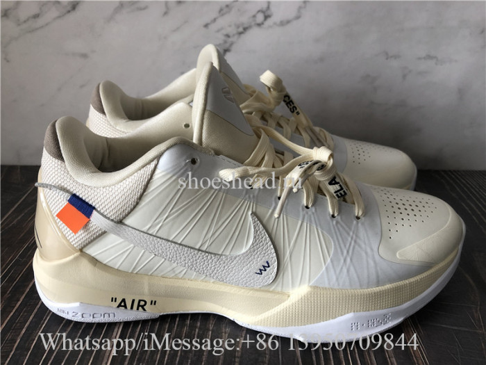 Off White x Nike Kobe 5 Protro Undefeated Rice White